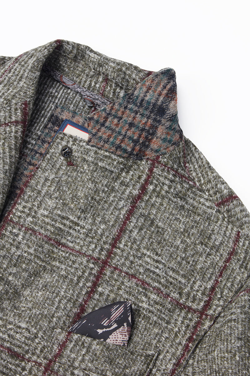 DOVER172 ポケッタブル ライトウールジャケット / Col:VAR1 カーキ系