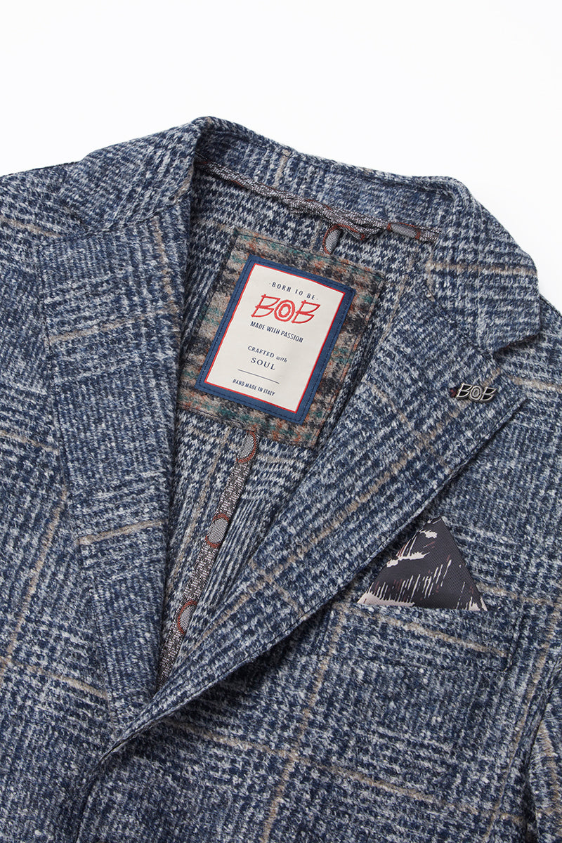 DOVER172 ポケッタブル ライトウールジャケット / Col:VAR3 ブルー系