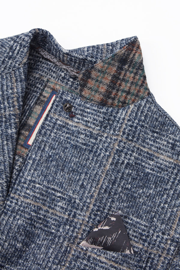 DOVER172 ポケッタブル ライトウールジャケット / Col:VAR3 ブルー系