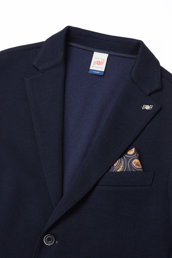 MI121 ミックスウィーブジャケット / Col:BLU ネイビー系