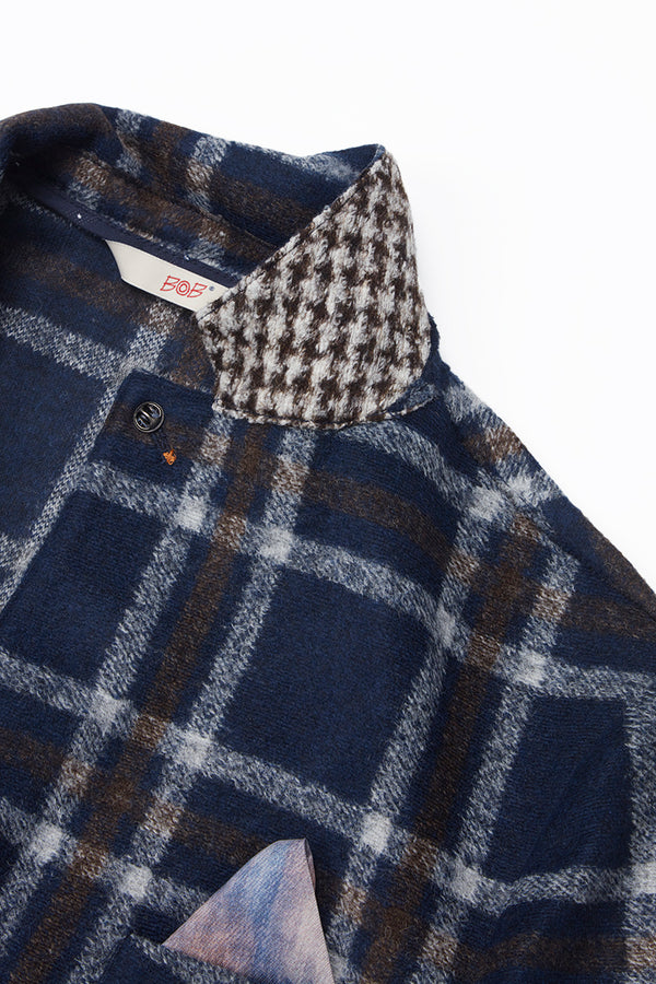 DYLAN165 ライトウール チェックパターンジャケット / Col:VAR2 ネイビー系