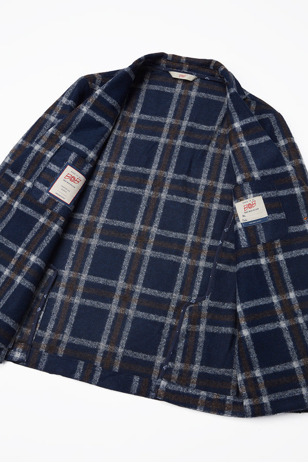 DYLAN165 ライトウール チェックパターンジャケット / Col:VAR2 ネイビー系