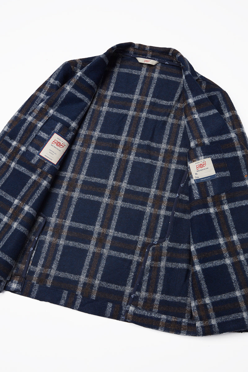DYLAN165 ライトウール チェックパターンジャケット / Col:VAR2 ネイビー系