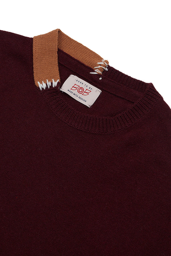 ARIC カシミヤブレンドハイゲージニット / COL:BORDEAUX ボルドー系