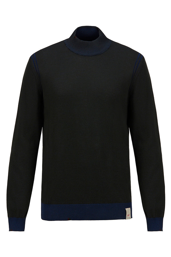 LUBE リバーシブルハイネックニット / COL:BLU&BEIGE ネイビー&ベージュ