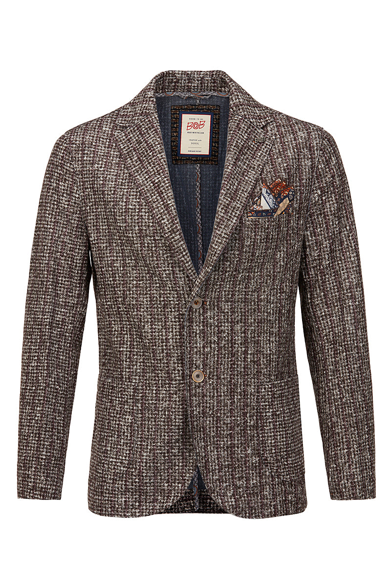 HARLOW203 シャドーストライプライトウールジャケット  / Col:VAR2 ブラウン系