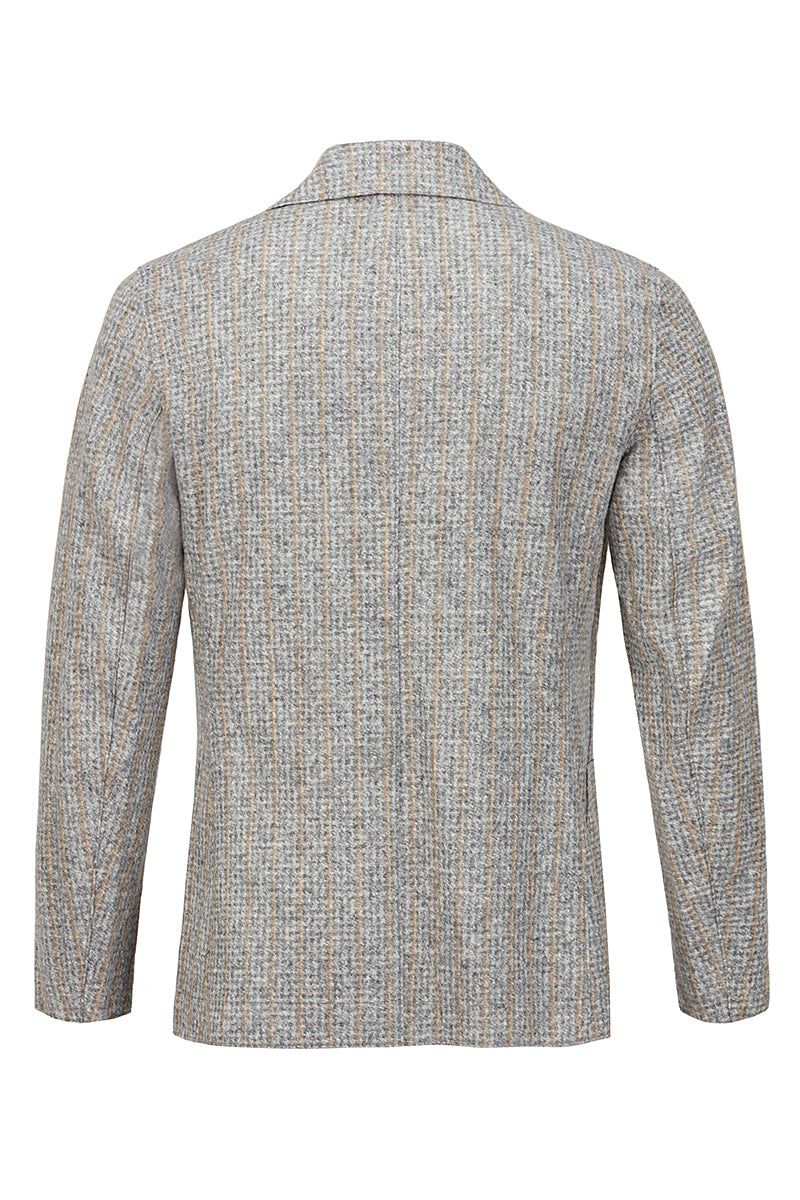 HARLOW203 シャドーストライプライトウールジャケット / Col:VAR1 グレー系