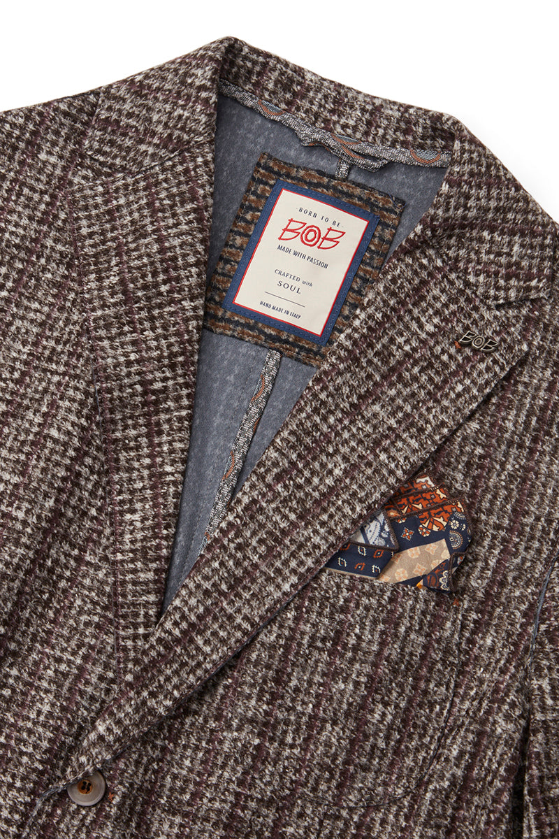 HARLOW203 シャドーストライプライトウールジャケット  / Col:VAR2 ブラウン系