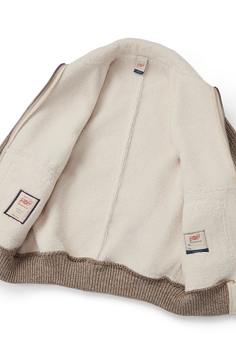 PAGE133 ニットスリーブボンバージャケット / Col:PANNA ホワイト系