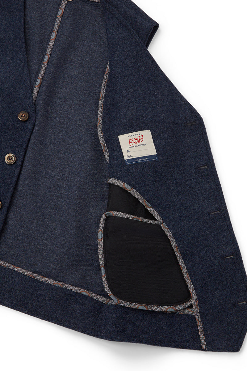 DRUG159 プレーンニットジレ / COL:JEANS インディゴ系