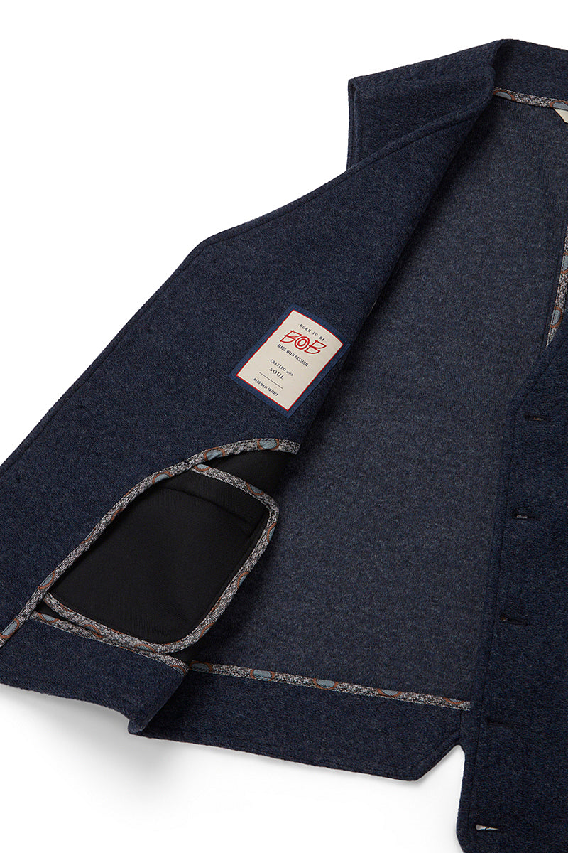 DRUG159 プレーンニットジレ / COL:JEANS インディゴ系