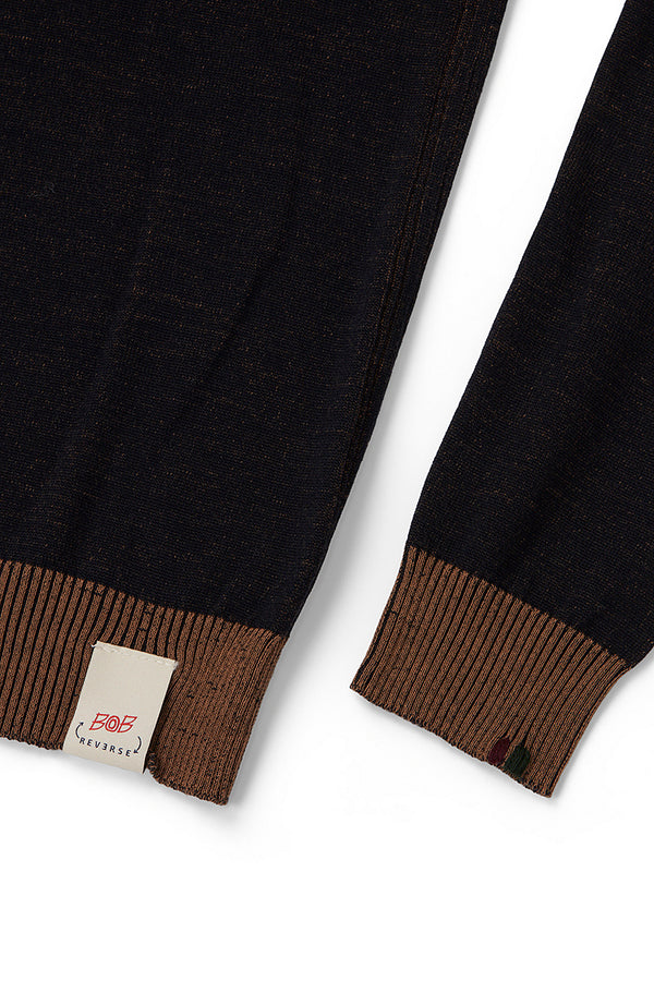 LUBE リバーシブルハイネックニット / COL:BLU&BEIGE ネイビー&ベージュ