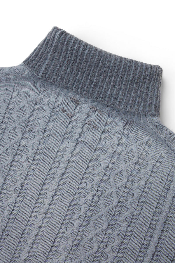 FORT フェードケーブルタートルネックニット / COL:BLU ブルー系