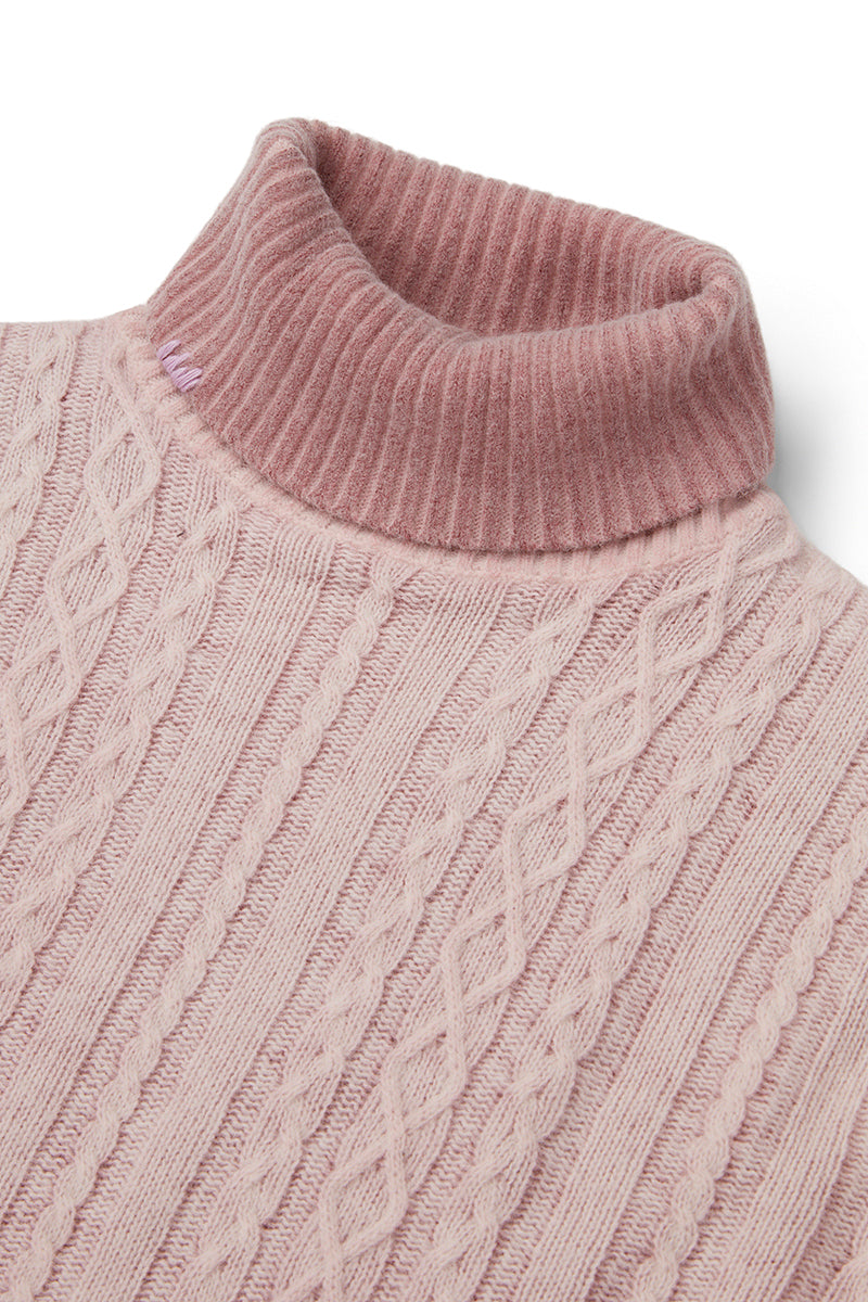 FORT フェードケーブルタートルネックニット / COL:ROSA ピンク