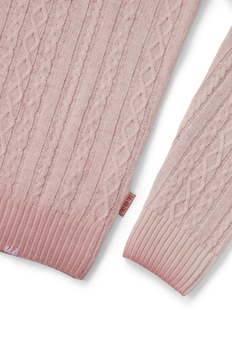 FORT フェードケーブルタートルネックニット / COL:ROSA ピンク