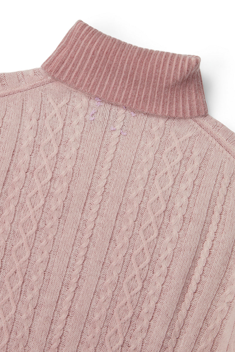 FORT フェードケーブルタートルネックニット / COL:ROSA ピンク