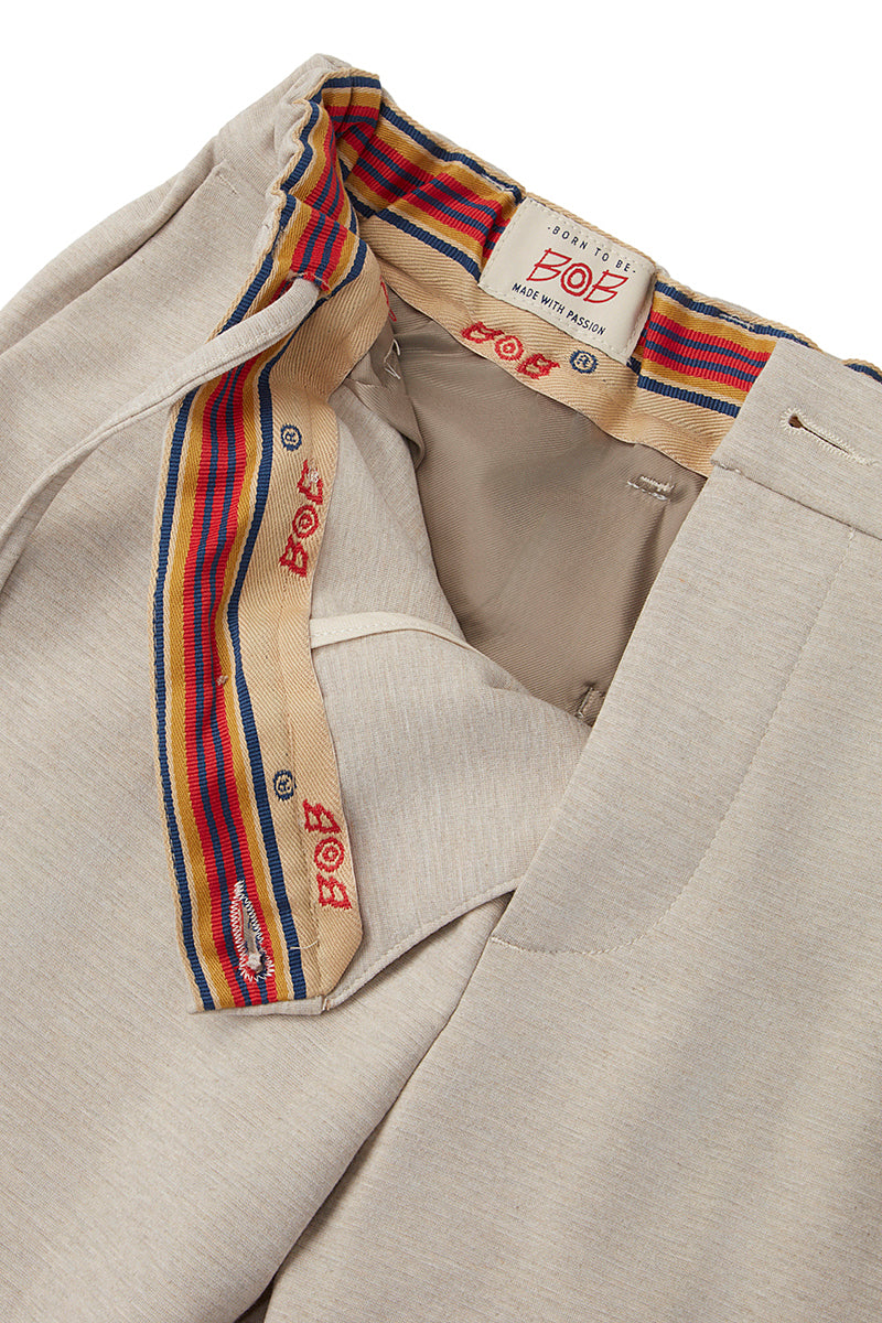 GOOVI114 ドローストリングストレッチイージーパンツ / COL:ECRU ライトベージュ系