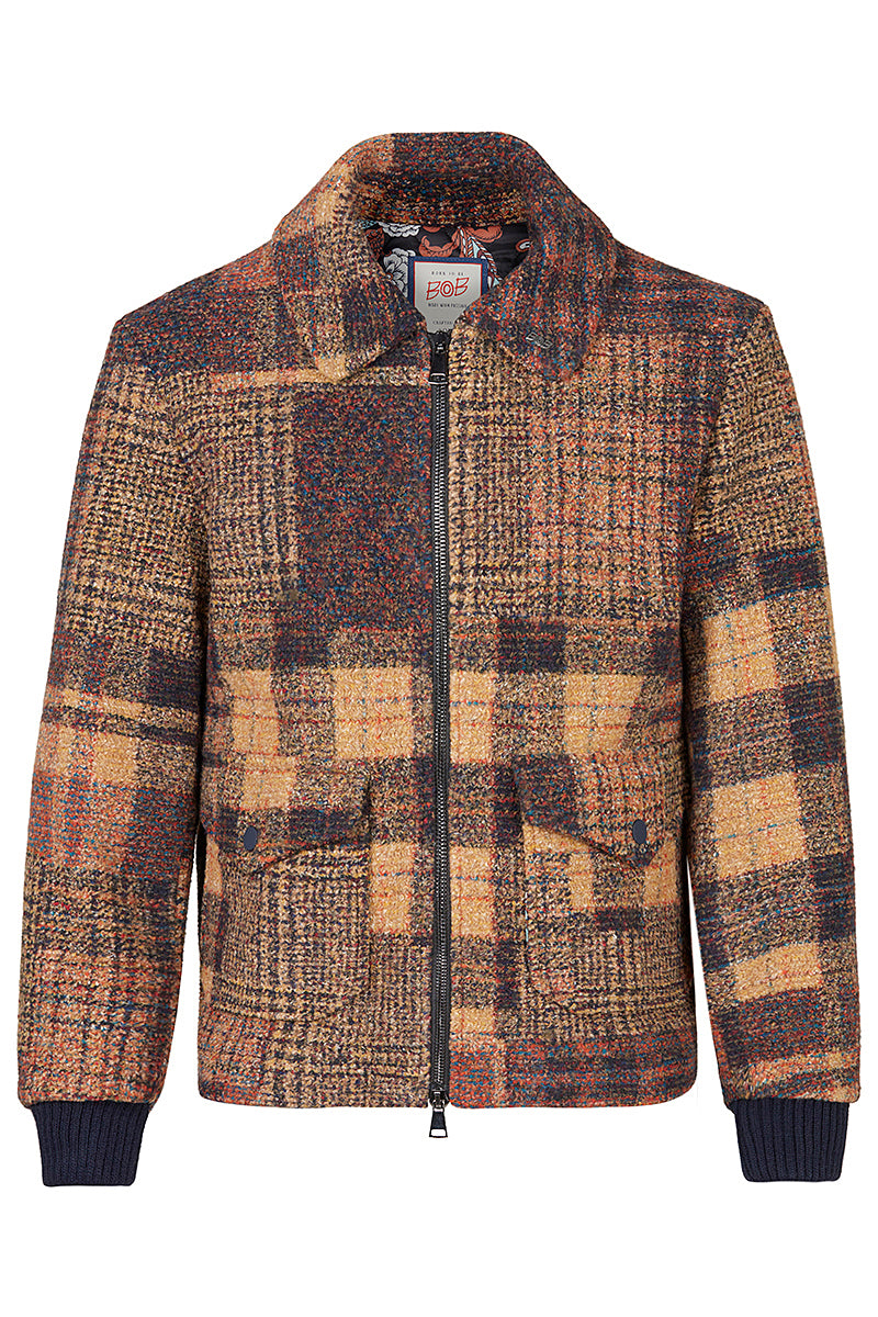 PIER147 チェックパターンボアジャケット / Col:VAR1 マルチカラー