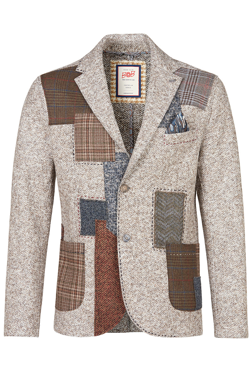 MARDEN173 パッチワークパターン ジャケット / Col:NOCE