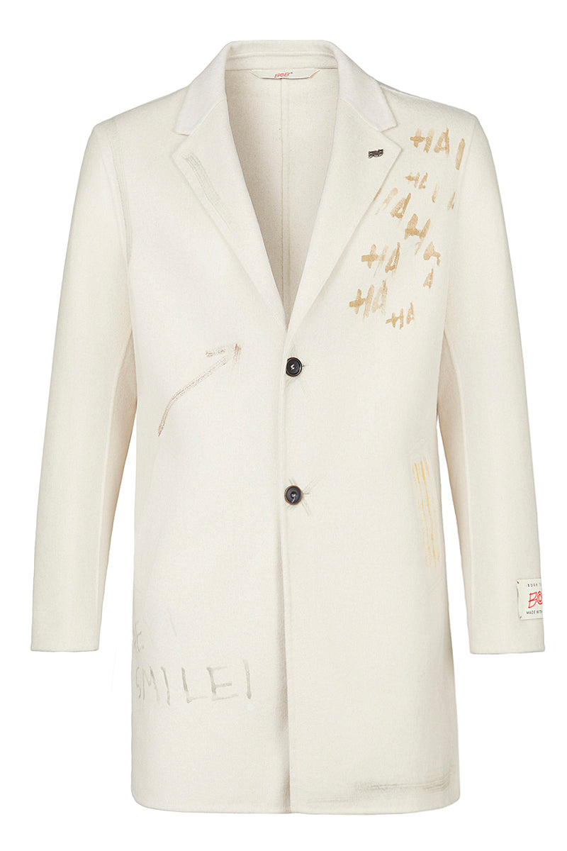 OPEN ハンドペイントデザインチェスターコート / COL:PANNA