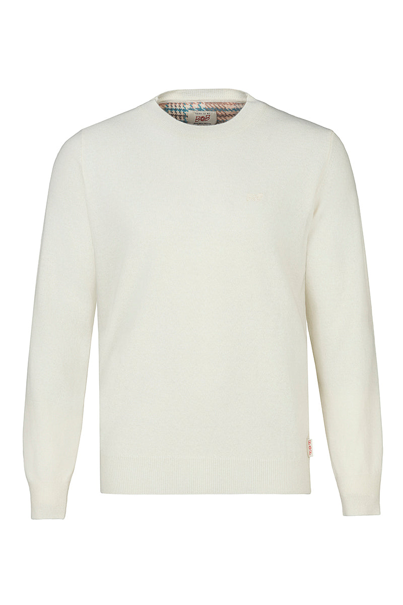 新品 ラッセルノ ゴルフ グラフィック ニット セーター アイボリー XL 6 FOSTER カシミヤブレンドハイゲージニット / COL：LATTE ホワイト系