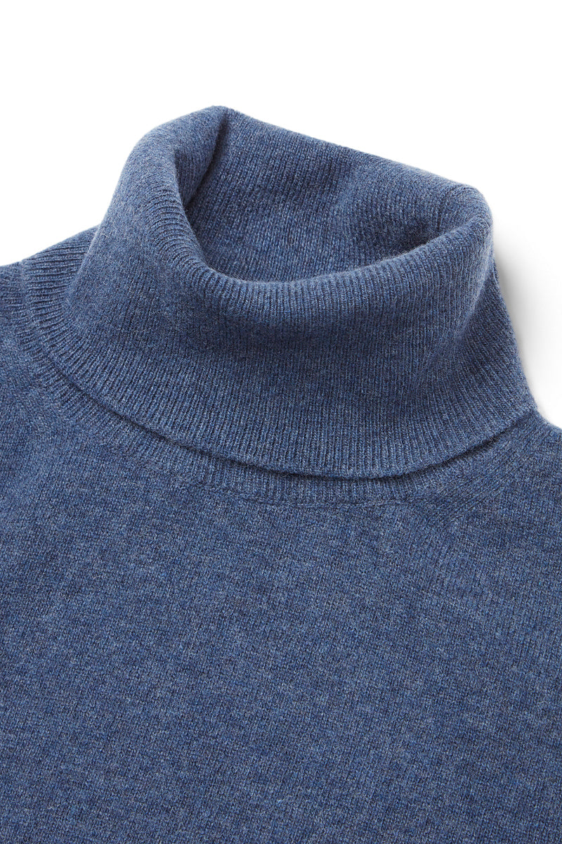 RIVER カシミヤブレンドタートルネックニット / COL:JEANS インディゴ系