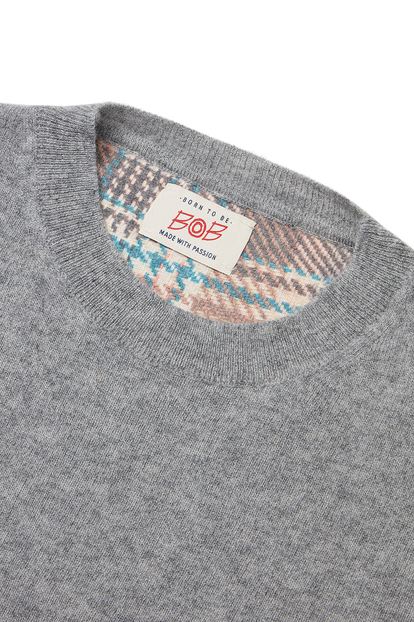 FOSTER カシミヤブレンドプレーンハイゲージニット / COL:ACCIAIO グレー系