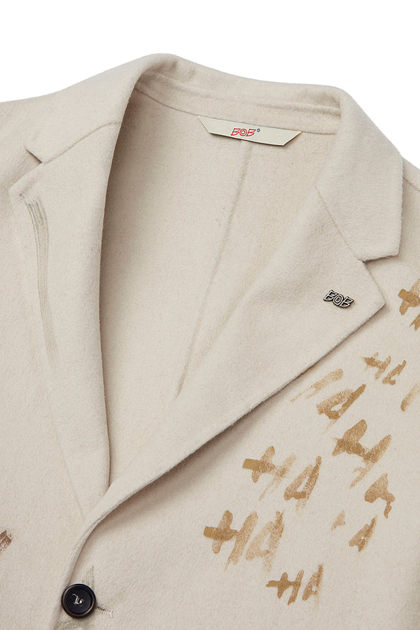 OPEN ハンドペイントデザインチェスターコート / COL:PANNA