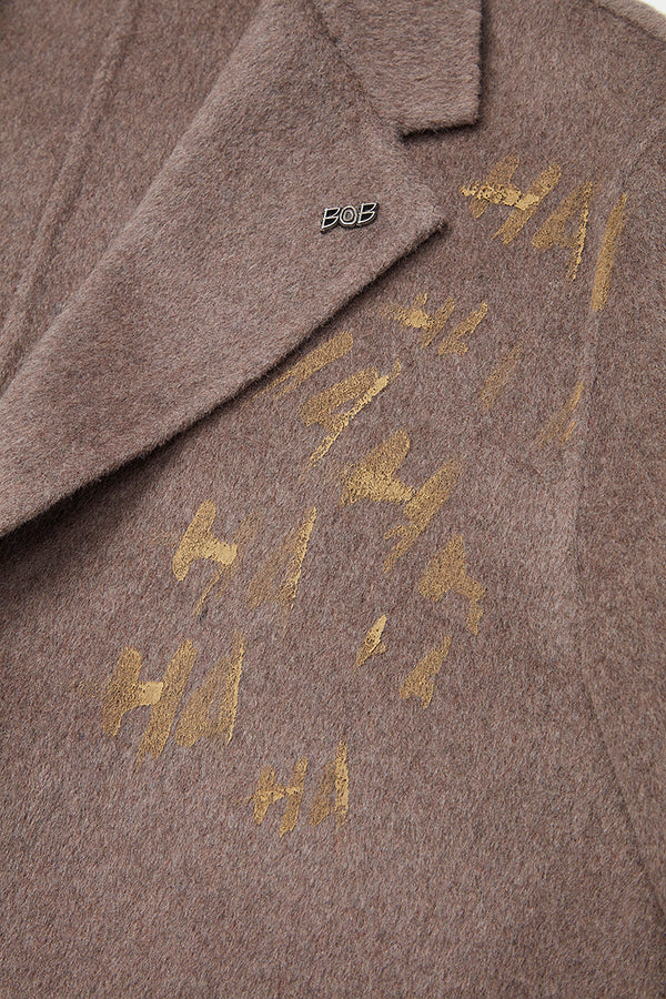 OPEN ハンドペイントデザインチェスターコート / COL:BEIGE ベージュ系