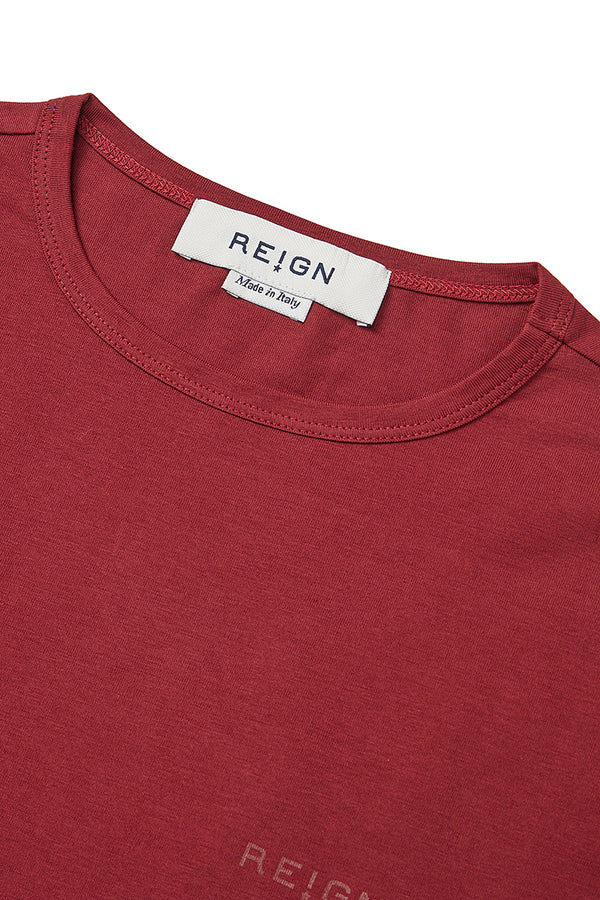 【REIGN】シルケットTシャツ / Col:ROSEBAY ボルドー系