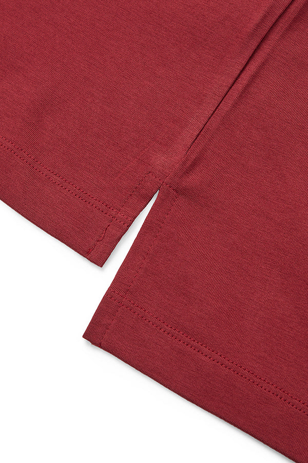 【REIGN】シルケットTシャツ / Col:ROSEBAY ボルドー系