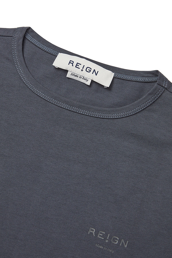 【REIGN】シルケットTシャツ / Col:PIETRA グレー系