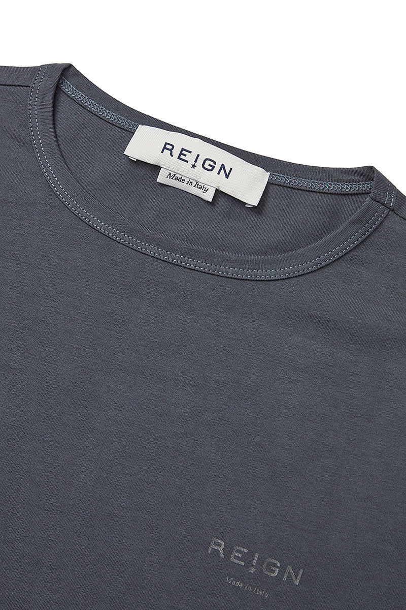 【REIGN】シルケットTシャツ / Col:PIETRA グレー系