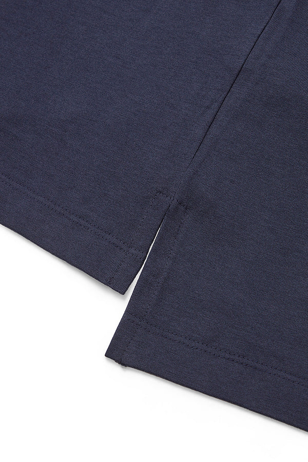 【REIGN】シルケットTシャツ / Col:BLU ネイビー系