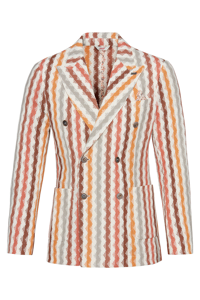 MOP576 ダブルブレストストライプジャケット / VAR2 ブルーベース