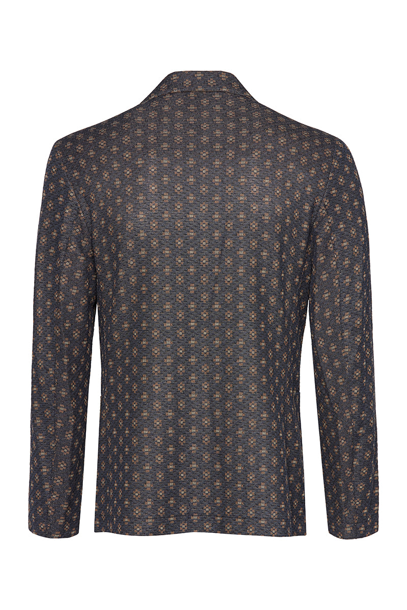 JAKE571 フラワープリントパターンジャケット / BLU ブルー