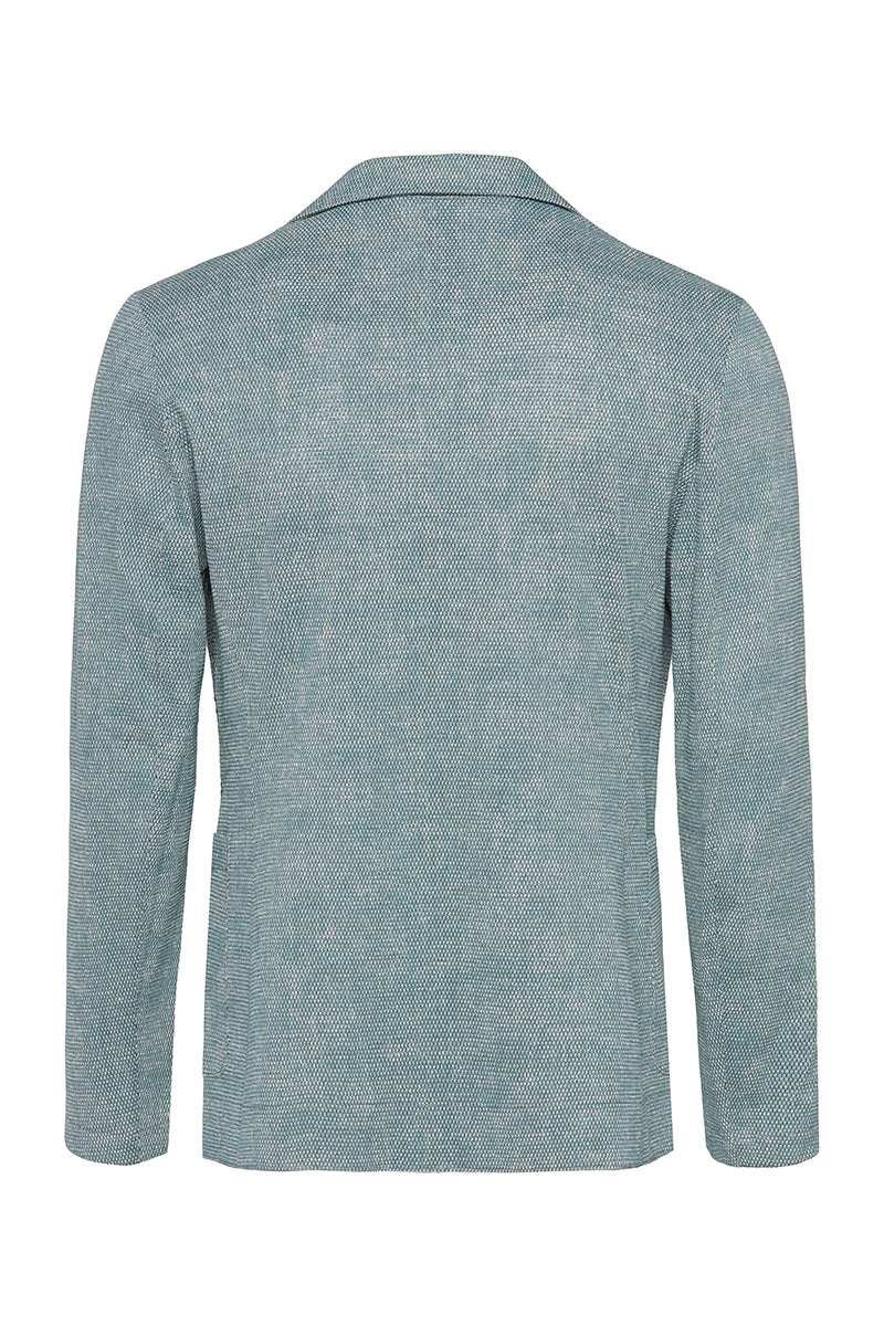 EASYX585 バーズアイプリントジャケット / GOCCIA ライトブルー