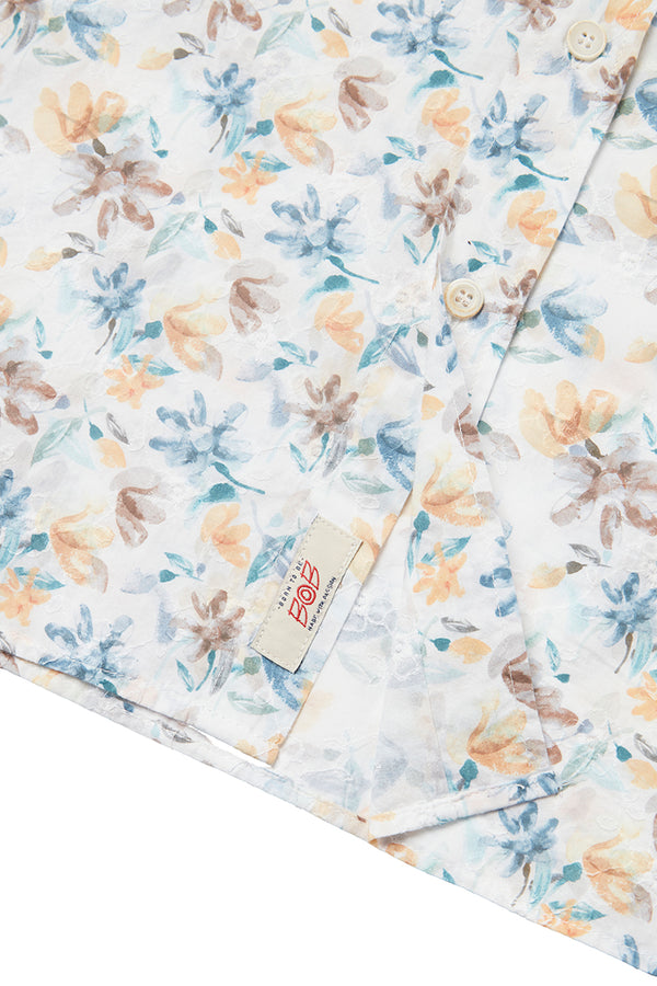 LOP507 フラワープリントコットンシャツ / VAR1 マルチカラー
