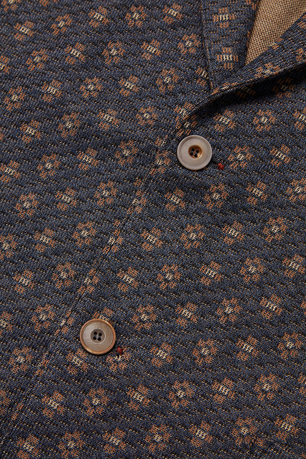 JAKE571 フラワープリントパターンジャケット / BLU ブルー