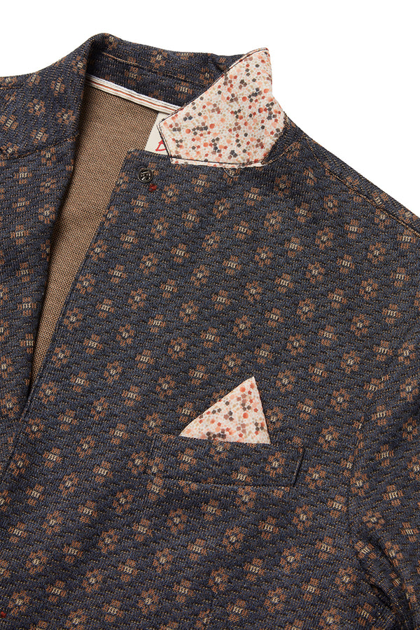 JAKE571 フラワープリントパターンジャケット / BLU ブルー