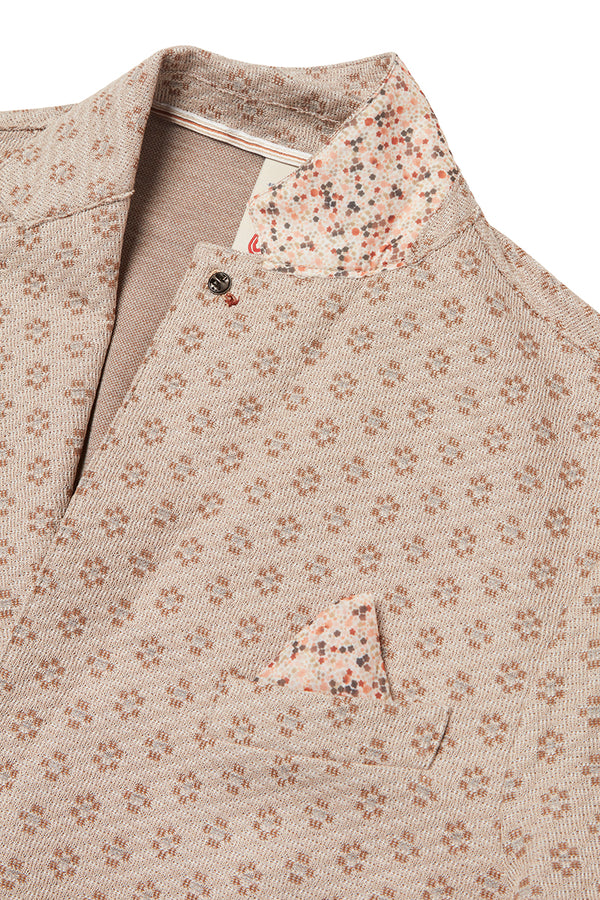 JAKE571 フラワープリントパターンジャケット / NOCE ウォールナットブラウン