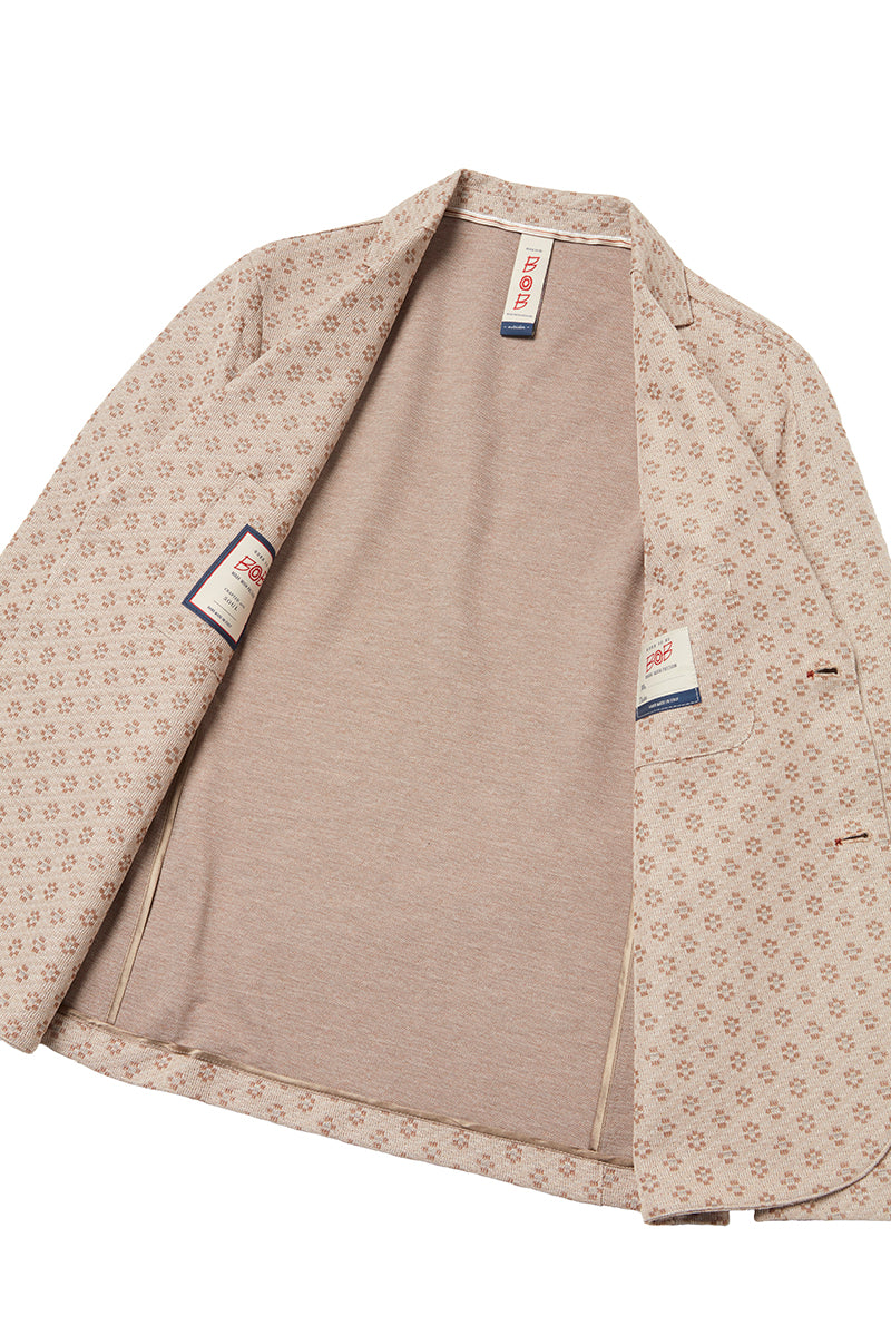 JAKE571 フラワープリントパターンジャケット / NOCE ウォールナットブラウン