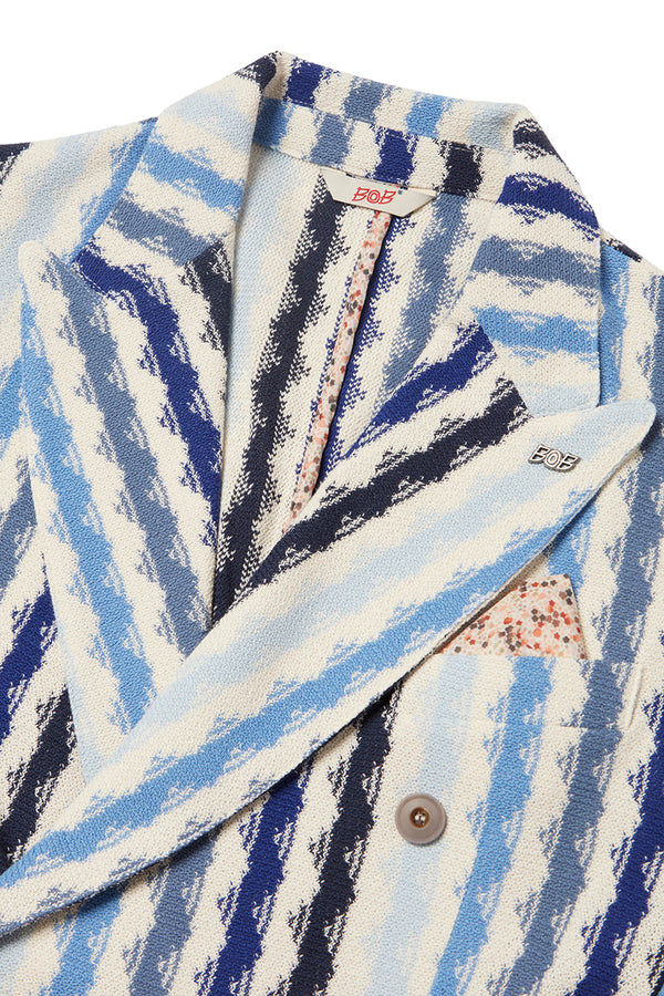 MOP576 ダブルブレストストライプジャケット / VAR2 ブルーベース