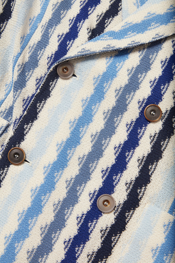 MOP576 ダブルブレストストライプジャケット / VAR2 ブルーベース