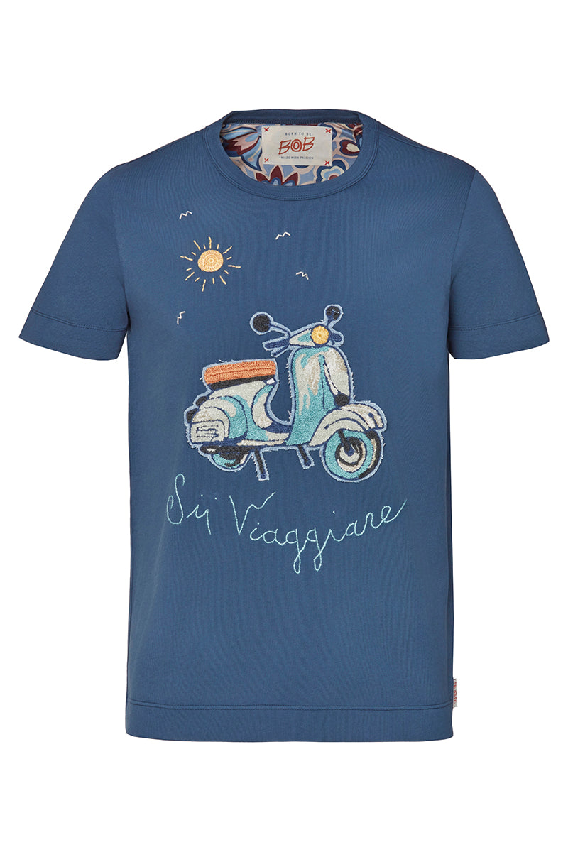 JOIN ハンドステッチTシャツ / INCHIOSTRO ディープブルー