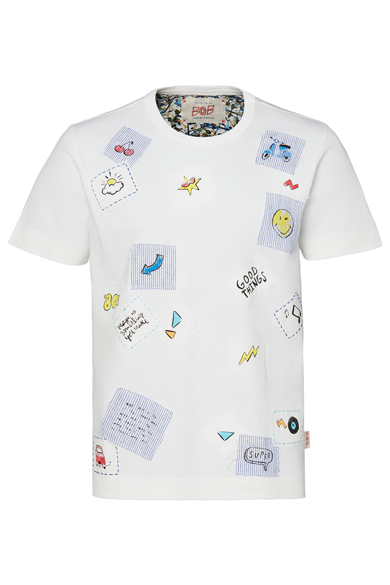 MALIBU パッチワークTシャツ / CREMA クリーム