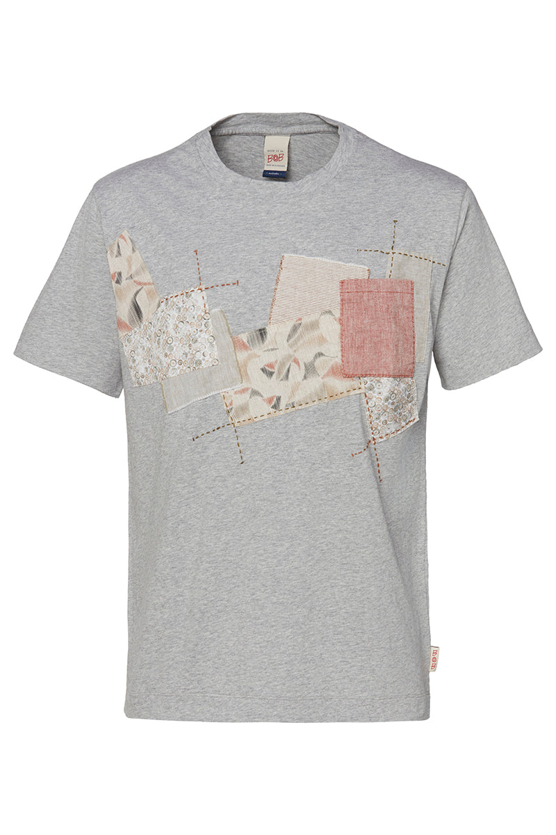 BARRY パッチワークTシャツ / GRIGIO グレー BOB JAPAN