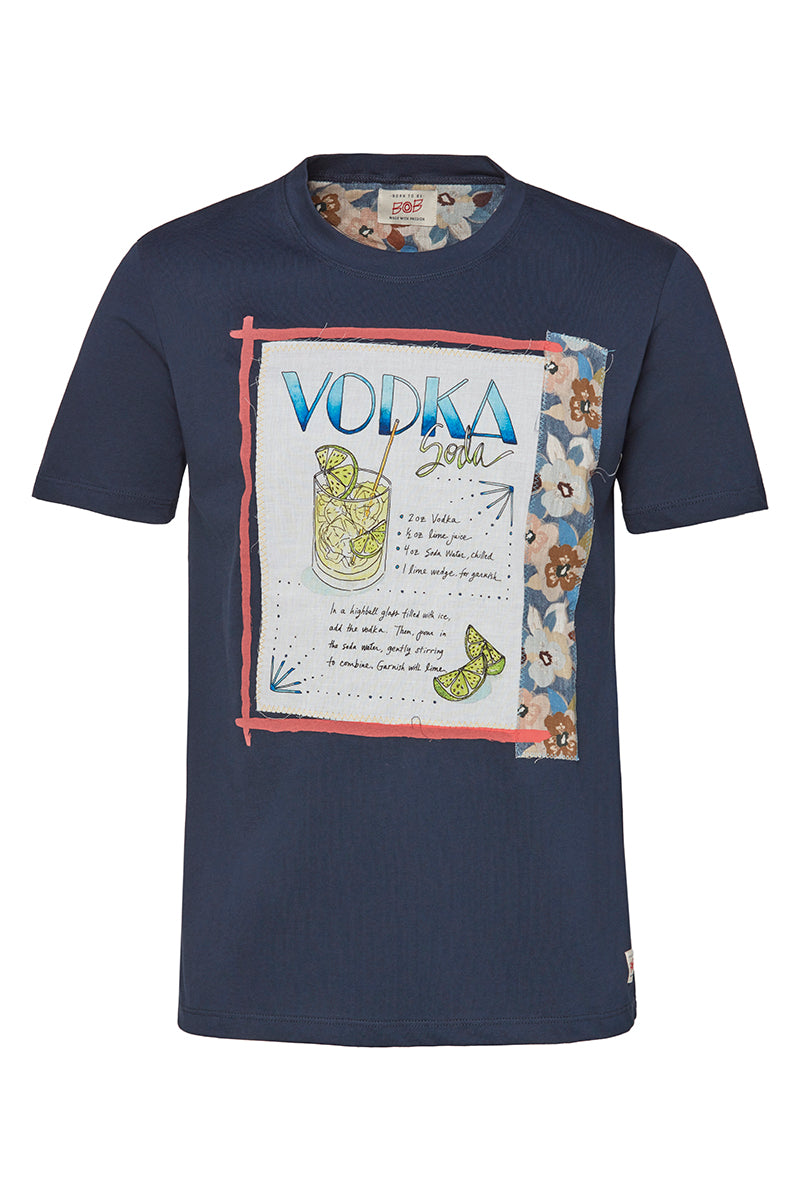COCKTAIL カクテルレシピTシャツ / BLU ネイビー