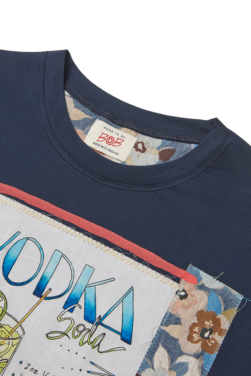 COCKTAIL カクテルレシピTシャツ / BLU ネイビー