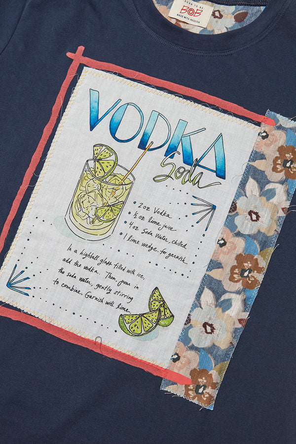 COCKTAIL カクテルレシピTシャツ / BLU ネイビー